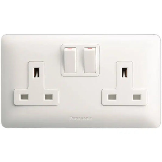 Panasonic Switches 13A 2G BS Socket  (White)