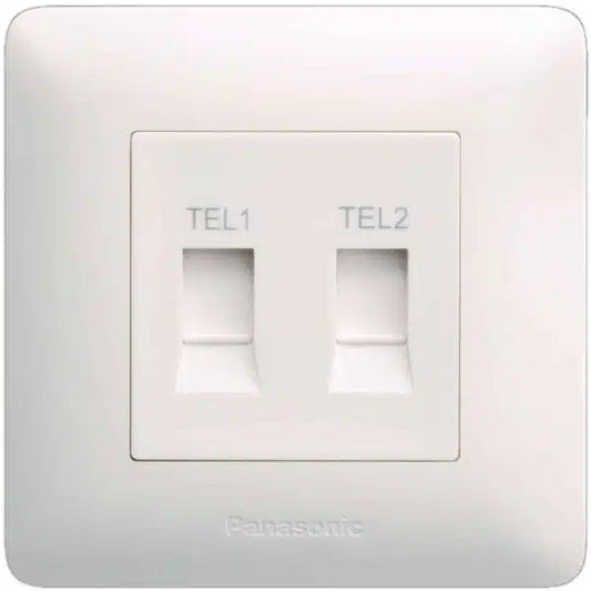 Panasonic Switches 2G Telephone Socket  RJ 11/12 (White)