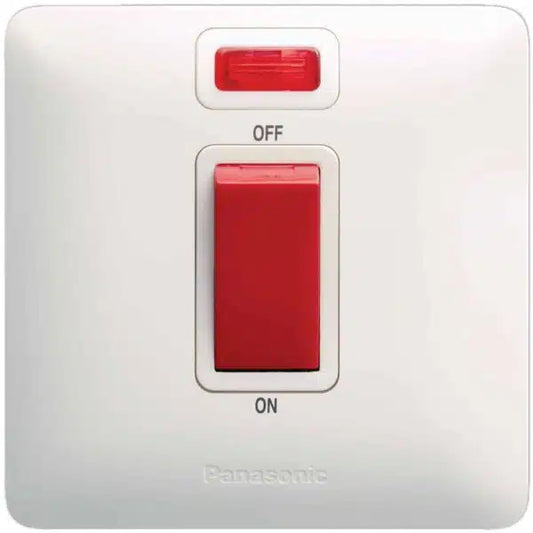 Panasonic Switches 45A 1G DP Switch With Indicator  White