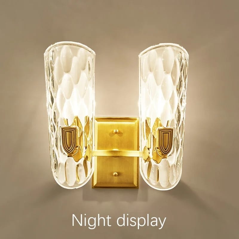 Nordic Water Pattern Glass Double Head Wall Lamp