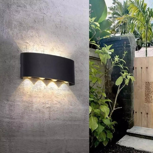 Rectangular 4 Up & 4 Down Outdoor Waterproof Wall Lamp