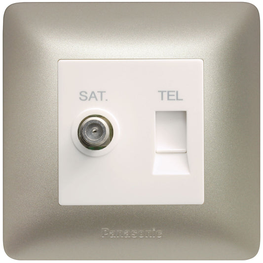 TV Socket (F-Type) + Telephone Socket