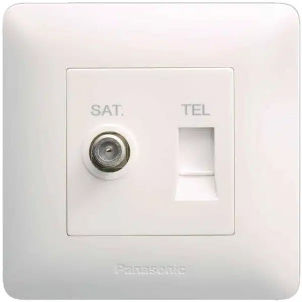 Panasonic Switches 1G TV Socket + Telephone Socket  White