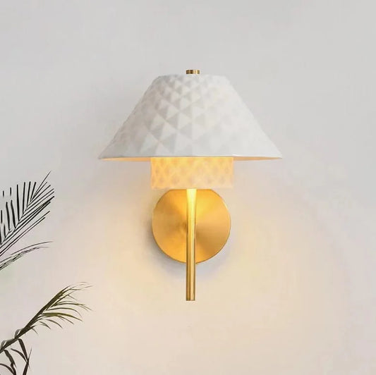 Modern Cream Style Ceramic Shade Wall Lamp