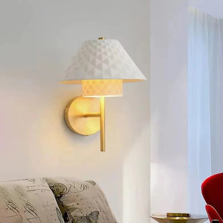 Modern Cream Style Ceramic Shade Wall Lamp