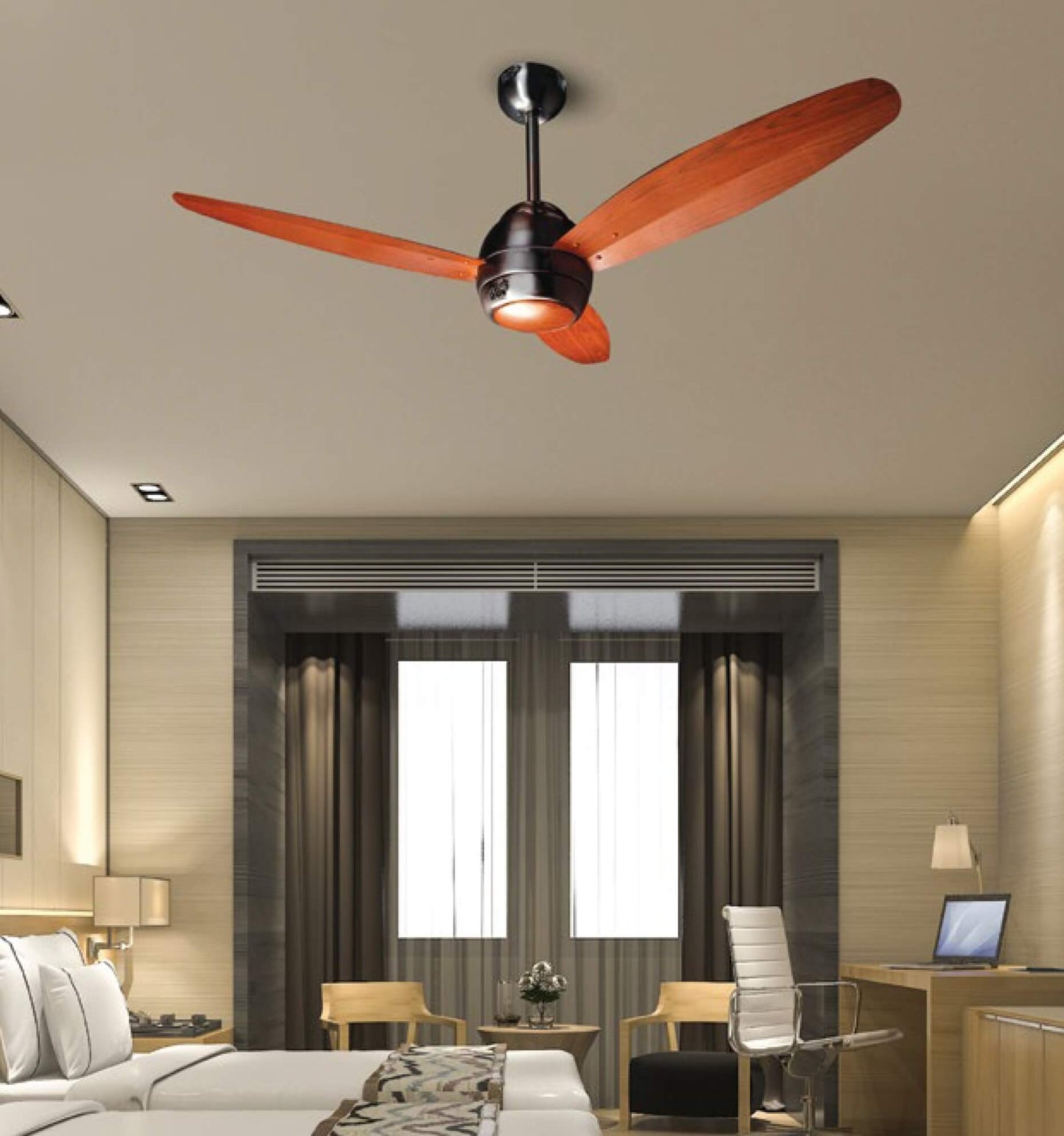 PK  Fan Ceiling  Elegance Dark Wood AC/DC  (3-blade)