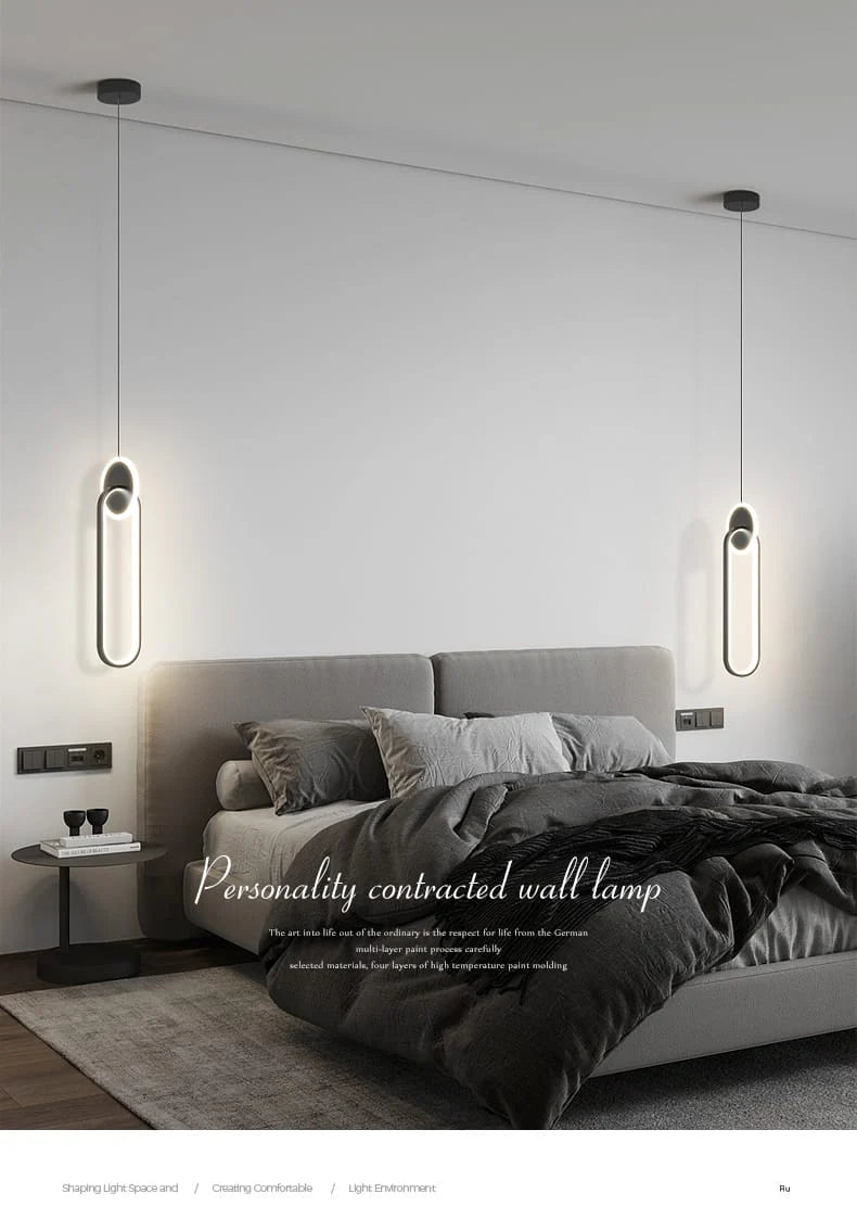 Luxury Geometric Long Line Metal Pendant Light